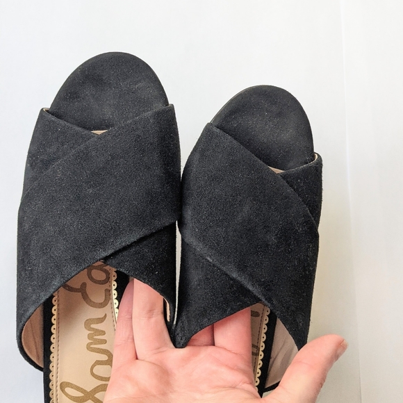 Sam Edelman • Stanley Black Suede Mule Sandals - Picture 7 of 12